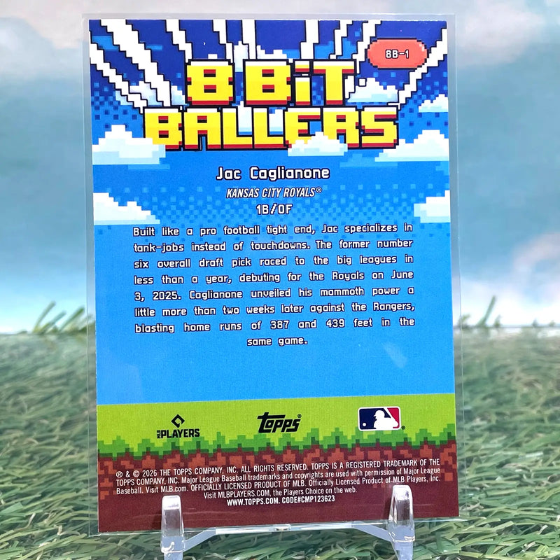 2026 Topps Celebration 8 Bit Ballers Jac Caglianone Rookie (RC) Insert Royals - Baseball Card Single
