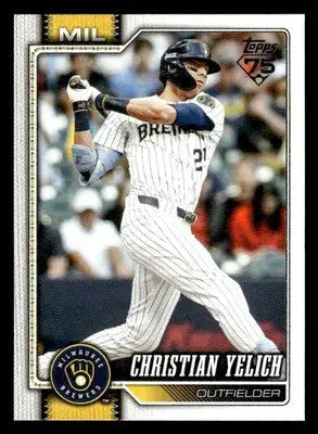 2026 Topps Christian Yelich #154 Milwaukee Brewers - Baseball Card Single
