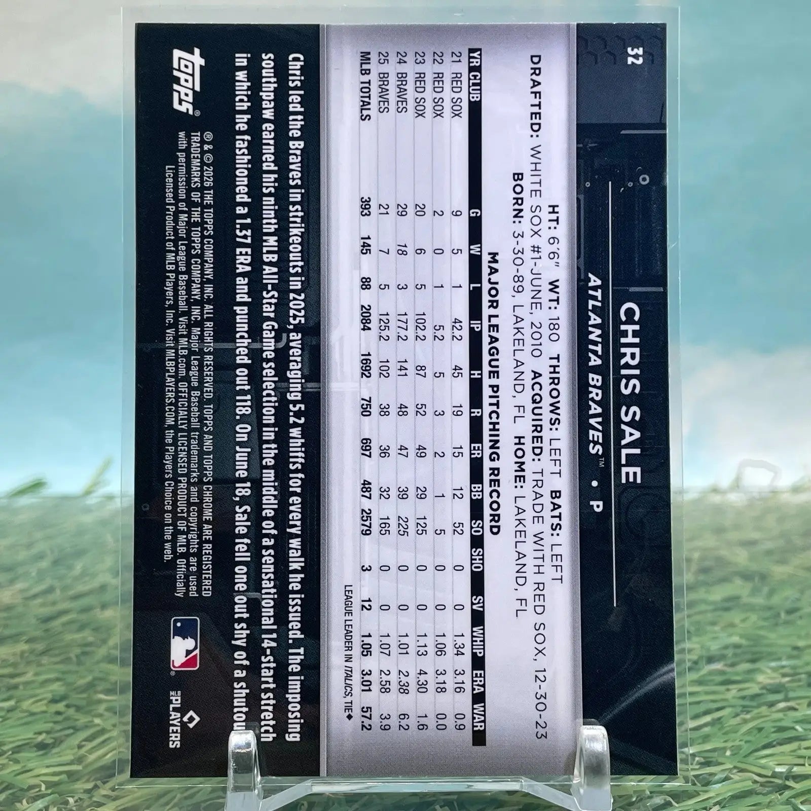 2026 Topps Chrome Black #32 Chris Sale - Baseball Card Single