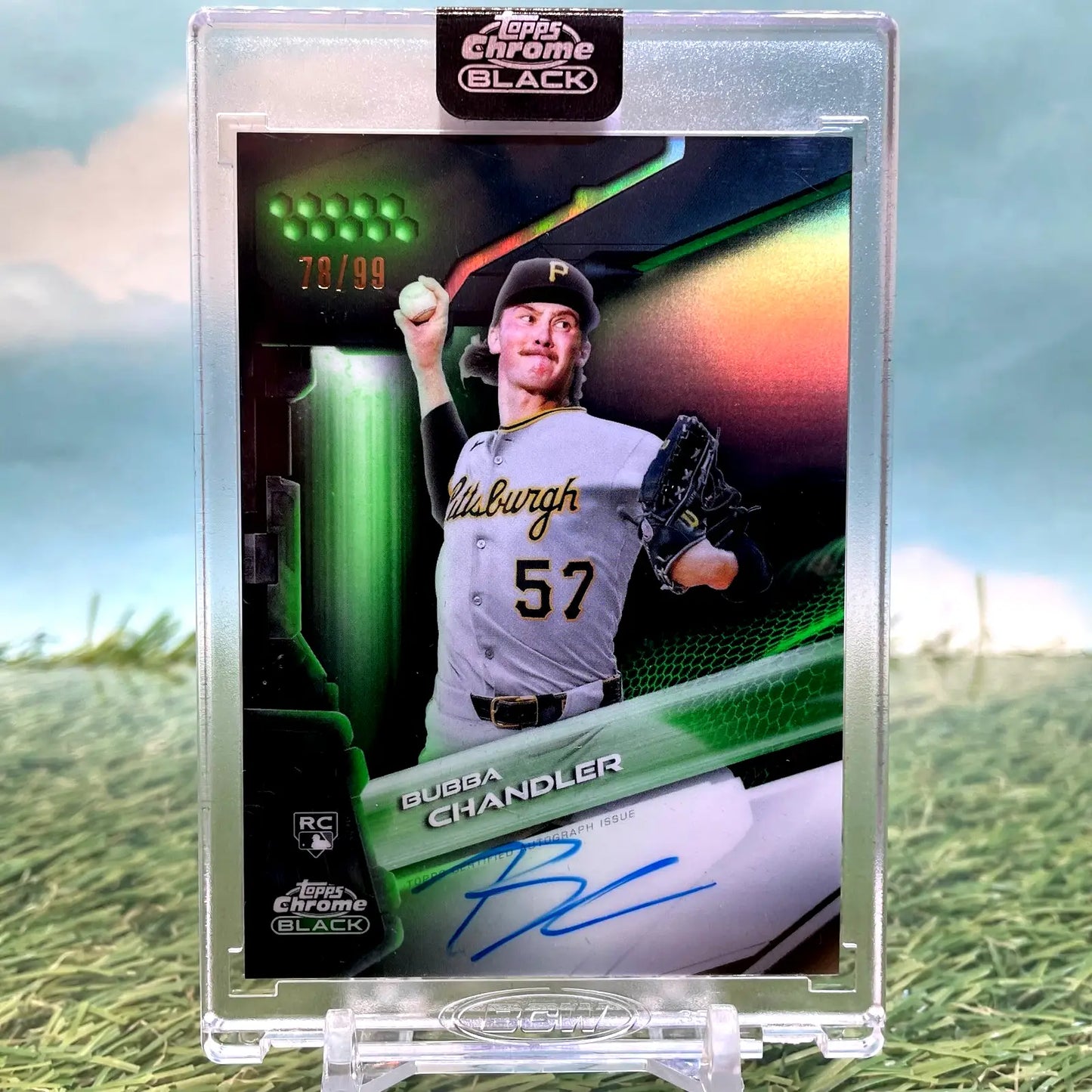 2026 Topps Chrome Black Bubba Chandler (RC) Rookie Auto Green Refractor /99