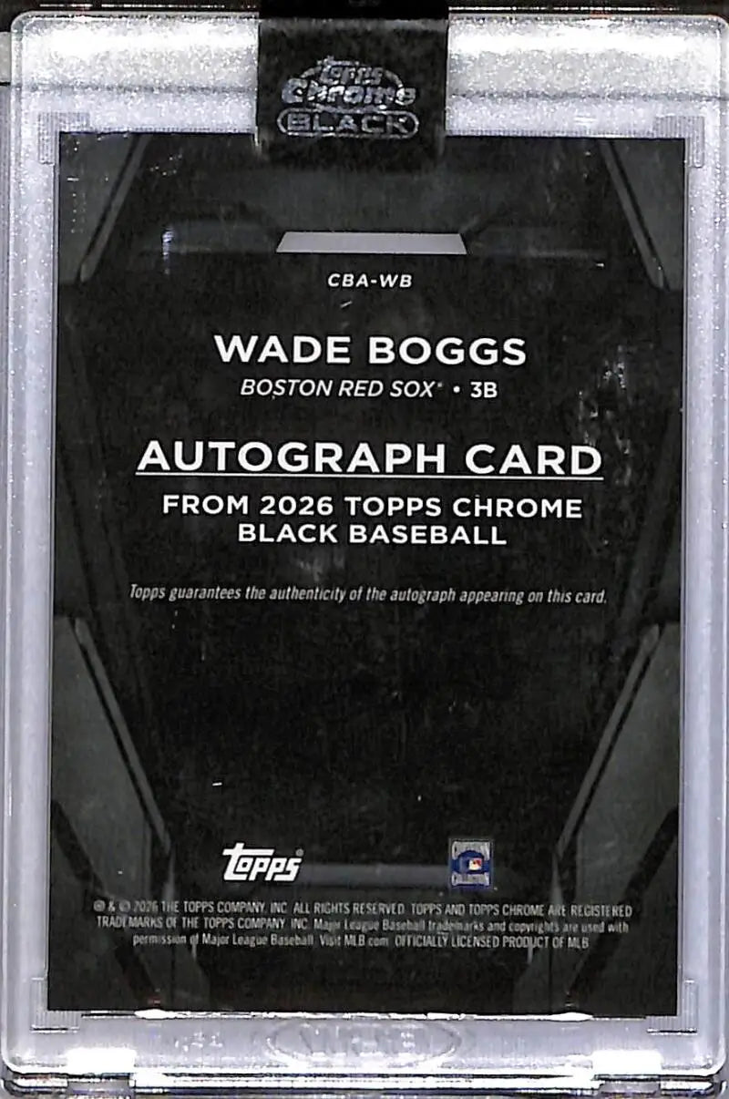 2026 Topps Chrome Black Gold #CBA-WB Wade Boggs NM-MT Auto 32/50 Boston Red Sox