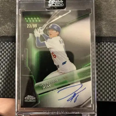 2026 Topps Chrome Black Hyeseong Kim Green Refractor Auto CBA-HK