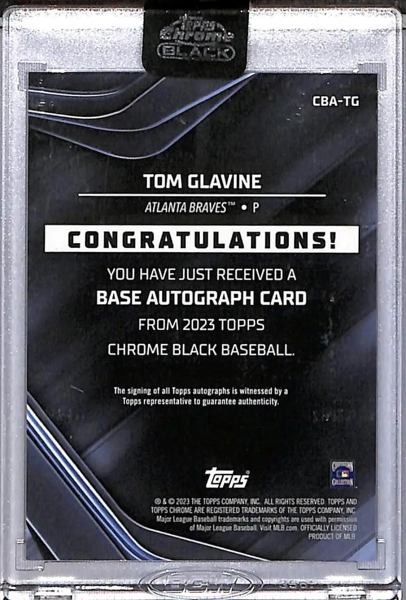 2026 Topps Chrome Black Orange #CBA-TG Tom Glavine NM-MT Auto 11/25 Atlanta Braves - Baseball Card Single
