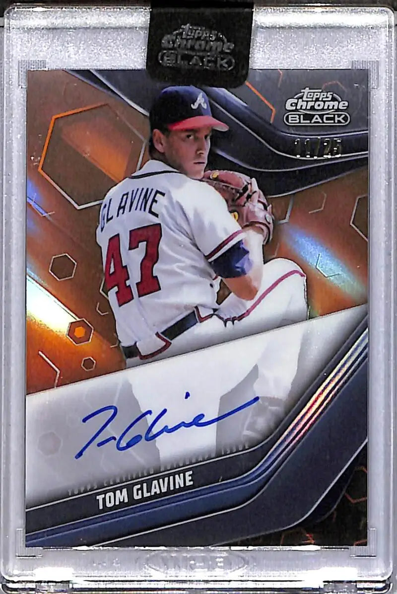 2026 Topps Chrome Black Orange #CBA-TG Tom Glavine NM-MT Auto 11/25 Atlanta Braves - Baseball Card Single