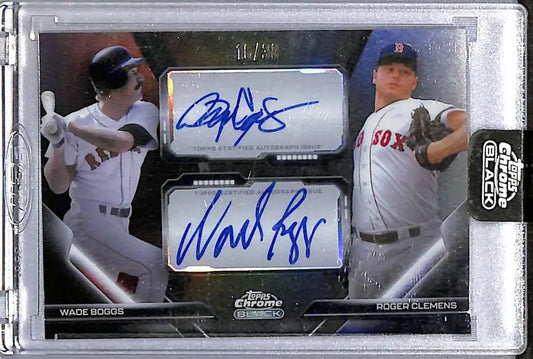 2026 Topps Chrome Black Pitch Black Pairings #PDPA-BC Wade Boggs / Roger Clemens NM-MT Auto 16/30 Boston Red Sox