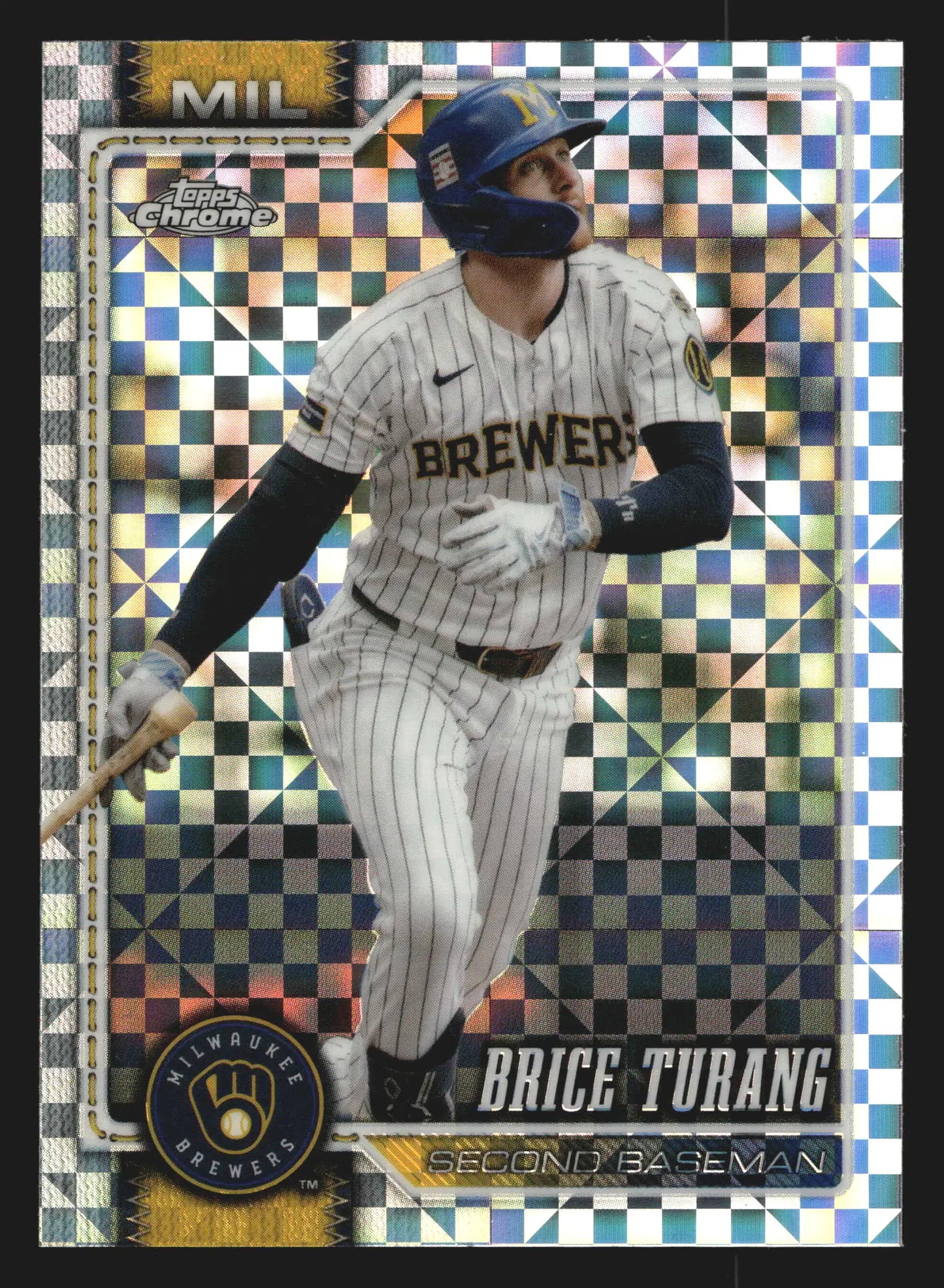2026 Topps Chrome Brice Turang X-Fractor #4 Milwaukee Brewers - Baseball Card Single