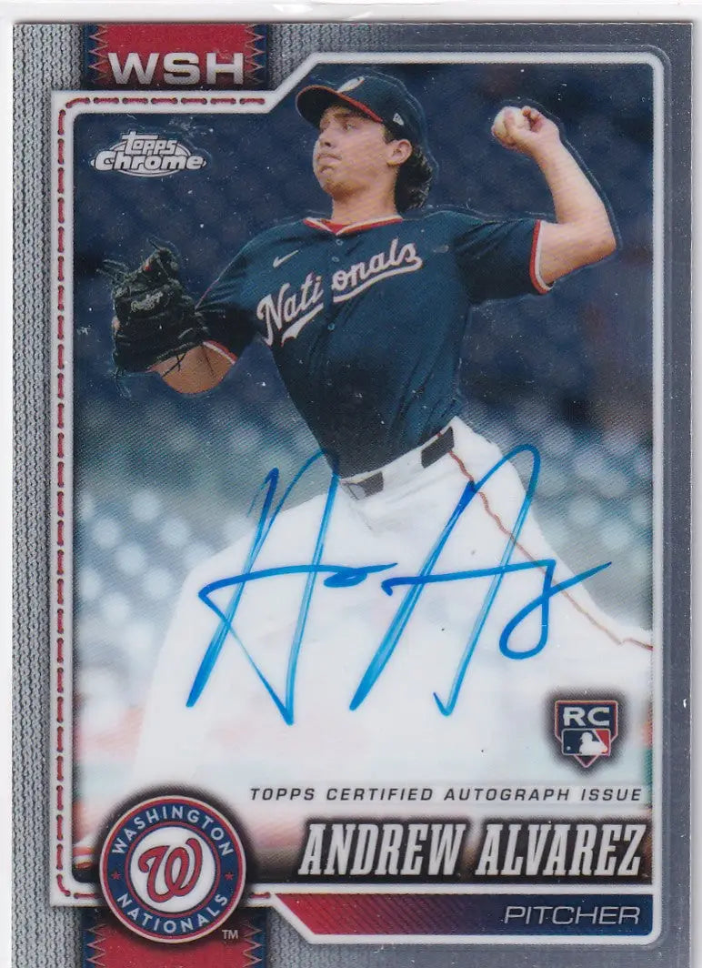 2026 TOPPS CHROME #RA-AA ANDREW ALVAREZ AUTO- WASHINGTON NATIONALS - Baseball Card Single