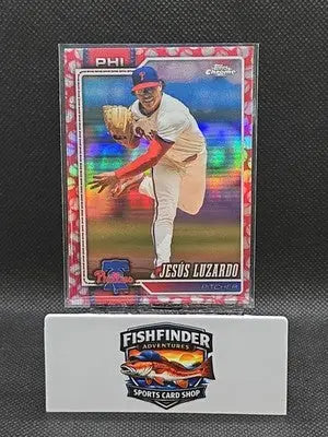 2026 Topps Chrome Red Baseball Seams Refractor #265 Jesús Luzardo Phillies - Baseball Card Single