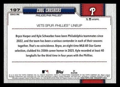 2026 Topps Cool Crushers #197 Philadelphia Phillies - Baseball Card Single