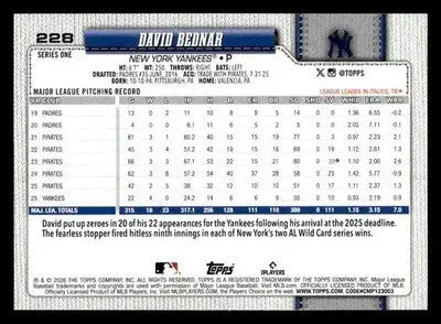 2026 Topps David Bednar #228 New York Yankees - Baseball Card Single