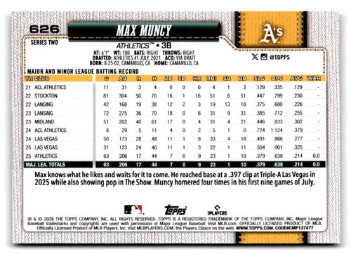 2026 Topps Diamante Foil #626 Max Muncy NM Near Mint Future Stars ID:83249