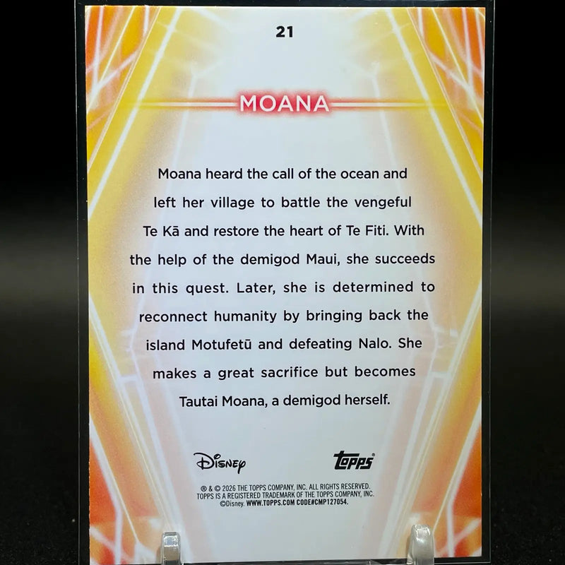 2026 Topps Disney Neon #21 Moana Moana 2 Wayfinder Diamante