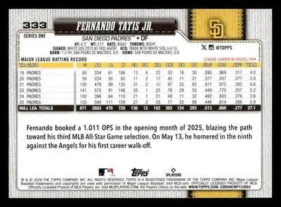 2026 Topps Fernando Tatis Jr. #333 San Diego Padres - Baseball Card Single