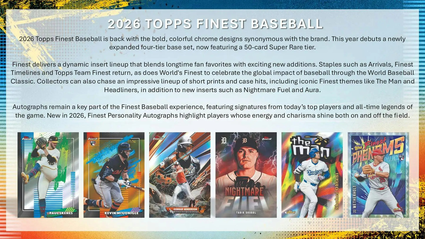 2026 Topps Finest Baseball Mega Box | Columbia Sports Cards - Sports Card Hobby Boxes