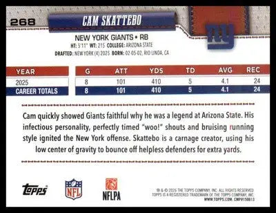 2026 Topps Flagship #268 Cam Skattebo