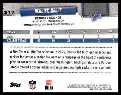 2026 Topps Flagship #317 Derrick Moore RC RC