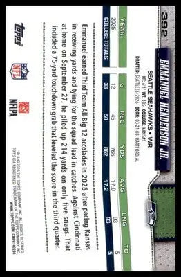 2026 Topps Flagship #392 Emmanuel Henderson Jr. - Football Card Single