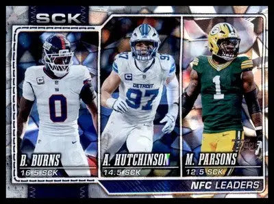 2026 Topps Flagship Diamante Foil #287 NFC Sack Leaders Hutchinson/Burns/Parsons - Football Card Single