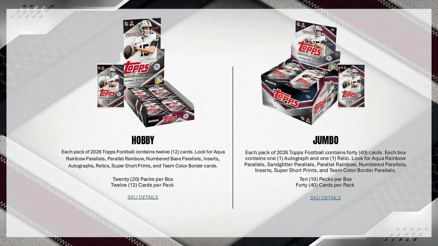 2026 Topps Football Hobby Box | Columbia Sports Cards - Football Card Box