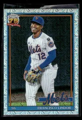 2026 Topps Francisco Lindor #91C-90 1991 Topps 35th Anniversary Chrome Mets - Baseball Card Single