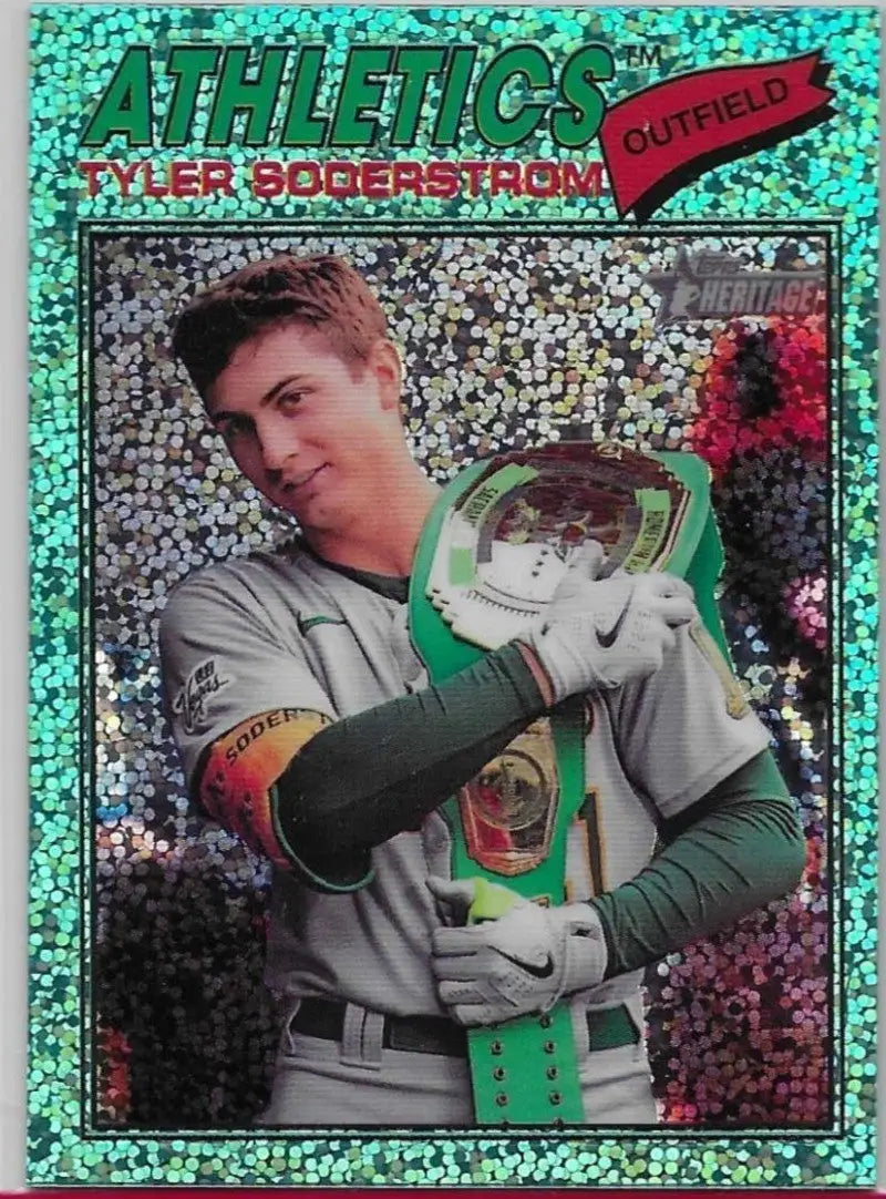 2026 Topps Heritage #101 Light Blue Sparkle - Tyler Soderstrom Athletics (1125) - Baseball Card Single