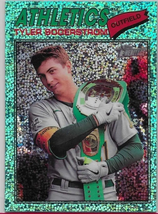 2026 Topps Heritage #101 Light Blue Sparkle - Tyler Soderstrom Athletics (1125) - Baseball Card Single