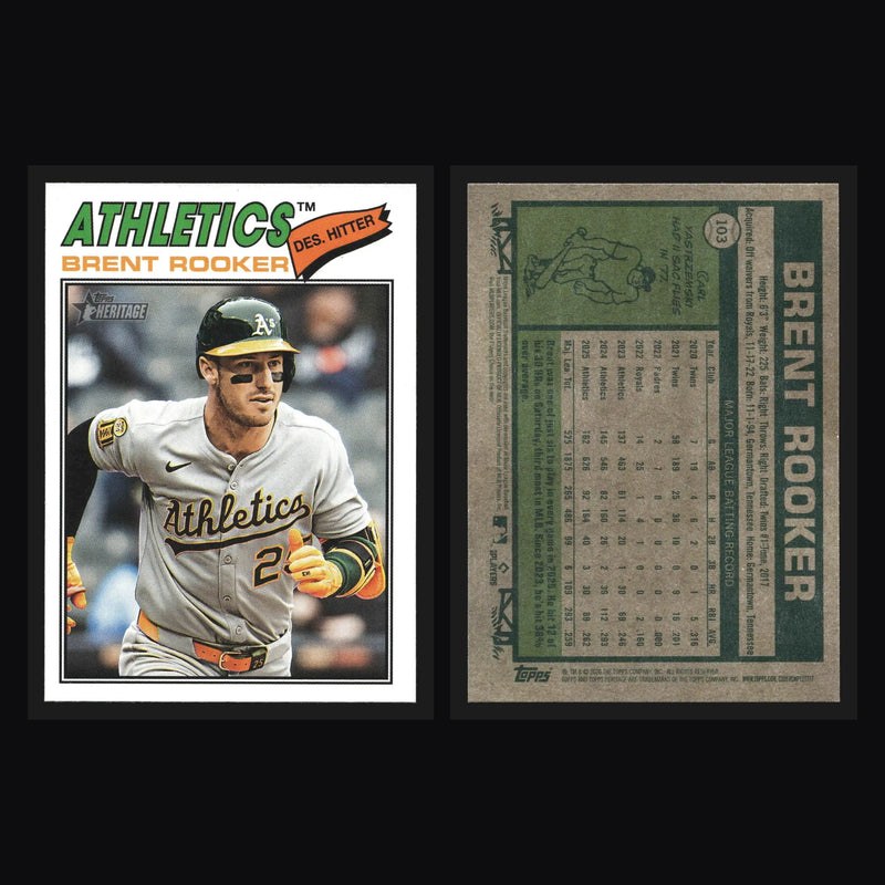 2026 Topps Heritage #103 Brent Rooker Athletics - Baseball Card Single