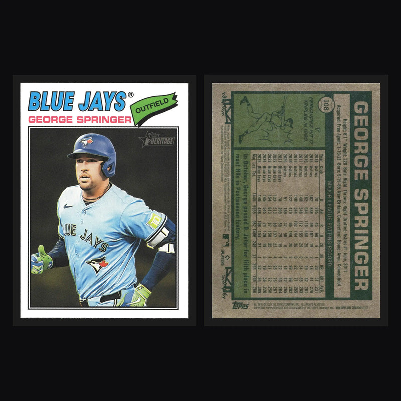 2026 Topps Heritage #108 George Springer Toronto Blue Jays