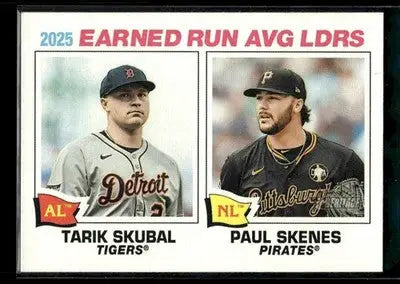 2026 Topps Heritage 2025 ERA Leaders (Tarik Skubal / Paul Skenes) #7 MLB - Baseball Card Single