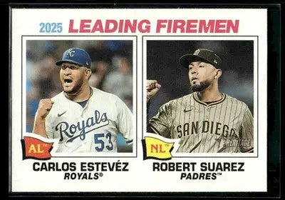 2026 Topps Heritage 2025 Leading Firemen (Carlos Estevez / Robert Suarez) #8 MLB - Baseball Card Single
