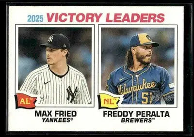 2026 Topps Heritage 2025 Victory Leaders (Max Fried / Freddy Peralta) #5 MLB - Baseball Card Single