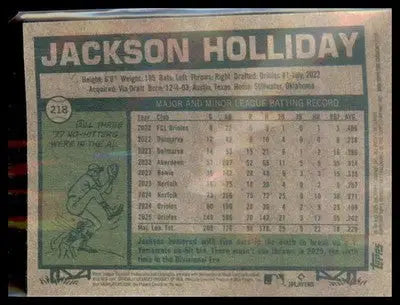 2026 Topps Heritage #218 Jackson Holliday - Baseball Card Single