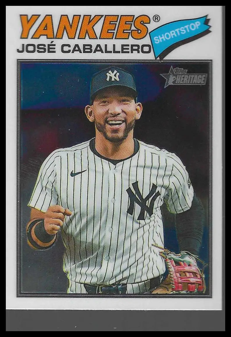 2026 Topps Heritage #328 José Caballero Chrome New York Yankees - Baseball Card Single