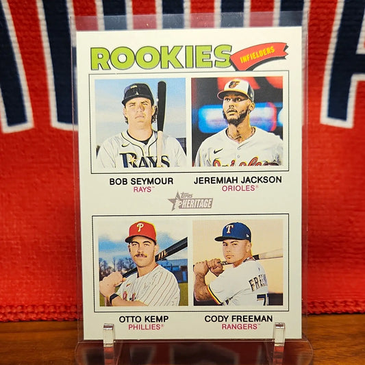 2026 Topps Heritage #377 Quad Rookies (Infielders) RC Seymour Freeman Jackson - Baseball Card Single