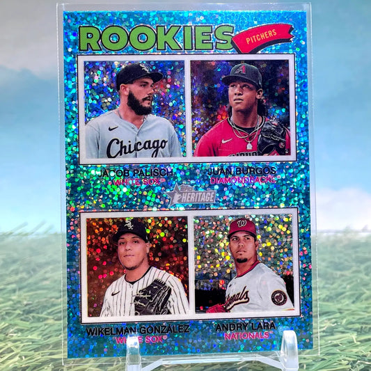 2026 Topps Heritage #378 Rookie Pitchers Light Blue Sparkle - Baseball Card Single