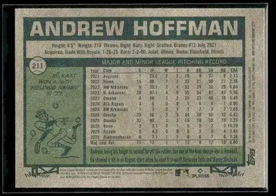 2026 Topps Heritage Andrew Hoffman #211 RC Arizona Diamondbacks - Baseball Card Single