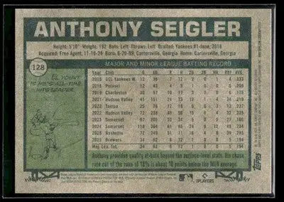 2026 Topps Heritage Anthony Seigler #128 RC Milwaukee Brewers - Baseball Card Single