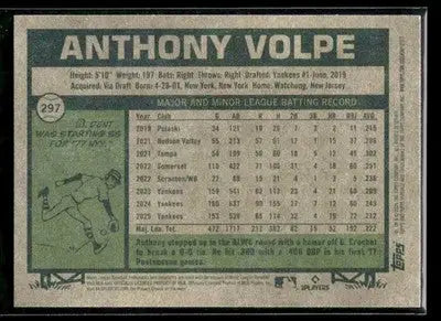 2026 Topps Heritage Anthony Volpe #297 New York Yankees - Baseball Card Single