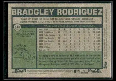 2026 Topps Heritage Bradgley Rodriguez #148 RC San Diego Padres - Baseball Card Single