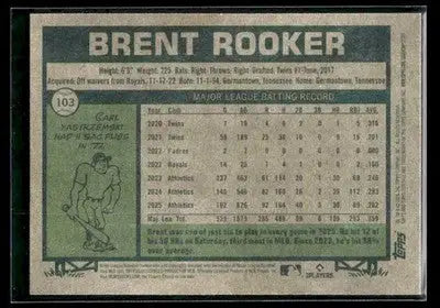2026 Topps Heritage Brent Rooker #103 Athletics - Baseball Card Single