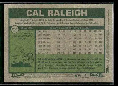 2026 Topps Heritage Cal Raleigh #269b All-Star Icon Seattle Mariners - Baseball Card Single