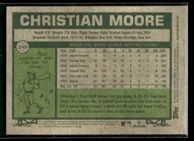 2026 Topps Heritage Christian Moore #249 Chrome RC Los Angeles Angels - Baseball Card Single