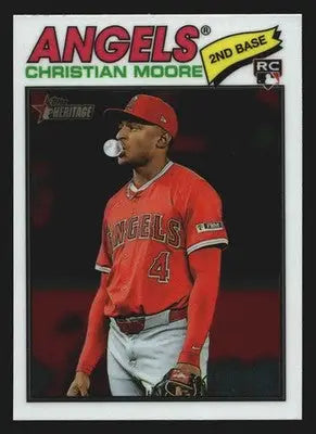 2026 Topps Heritage Chrome Christian Moore #249 Angels RC - Baseball Card Single