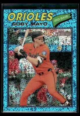 2026 Topps Heritage Coby Mayo #49 Light Blue Sparkle Refractor Baltimore Orioles - Baseball Card Single