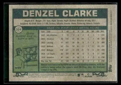 2026 Topps Heritage Denzel Clarke #324 Athletics - Baseball Card Single