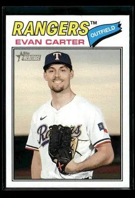 2026 Topps Heritage Evan Carter #244 Texas Rangers - Baseball Card Single