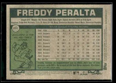 2026 Topps Heritage Freddy Peralta #291 Milwaukee Brewers - Baseball Card Single