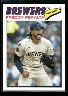 2026 Topps Heritage Freddy Peralta #291 Milwaukee Brewers - Baseball Card Single