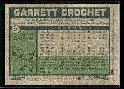 2026 Topps Heritage Garrett Crochet #23 Boston Red Sox - Baseball Card Single