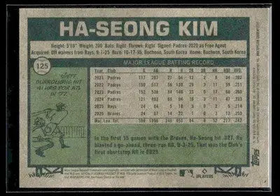 2026 Topps Heritage Ha-Seong Kim #125 Atlanta Braves - Baseball Card Single